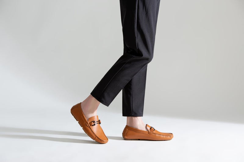 Jousen Men's Loafers Casual Slip On Driving Shoes Metal Buckle Boat Loafer (AMY801 Brown 9.5) - Image 5